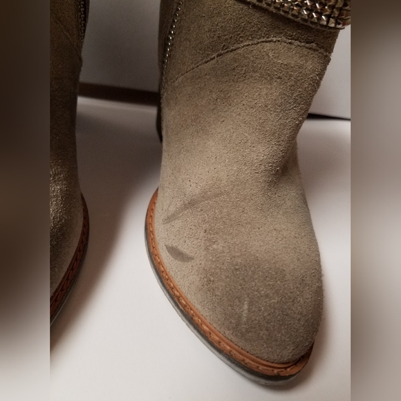 NINE WEST Ankle Boots Gray leather/suede size 5 - Picture 2 of 11